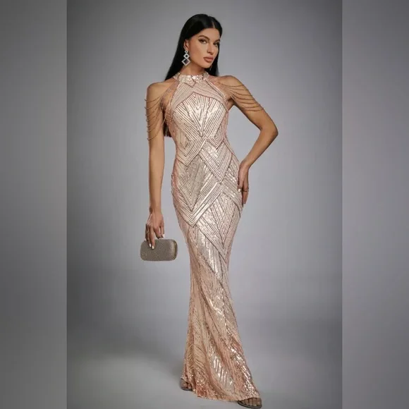 slim fit dress slacks Taffeta Sequins Wholesale Fabric in Blush – Urquid Linen main image 0